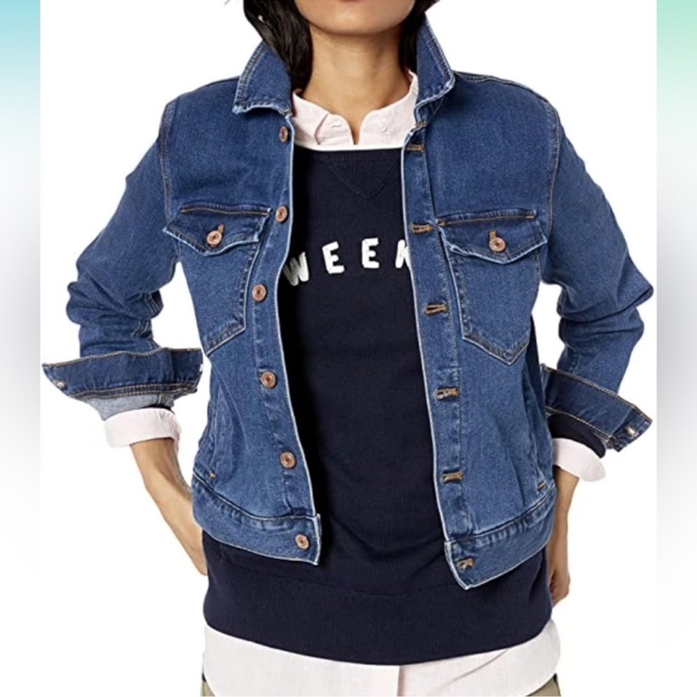 J. Crew Mercantile blue denim cropped jacket S